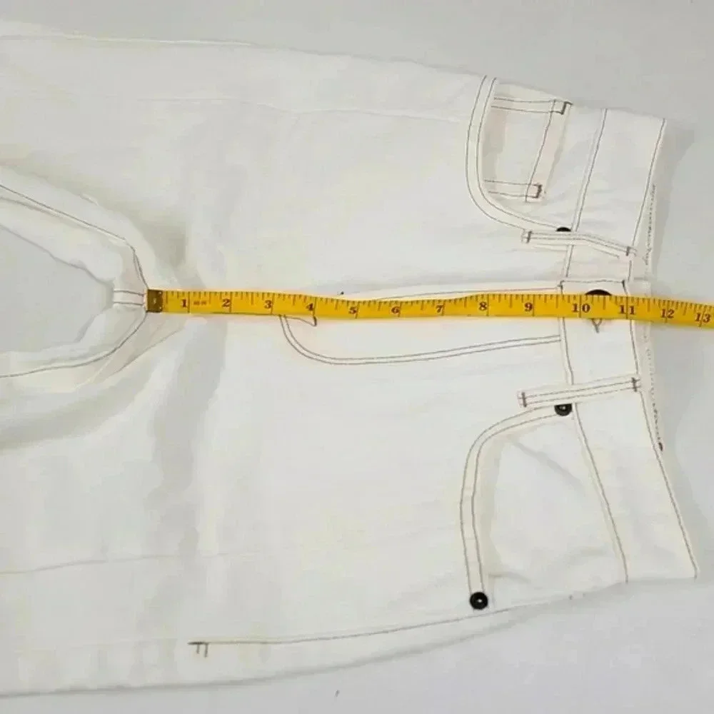 Frame La Vintage Bermuda long denim white shorts